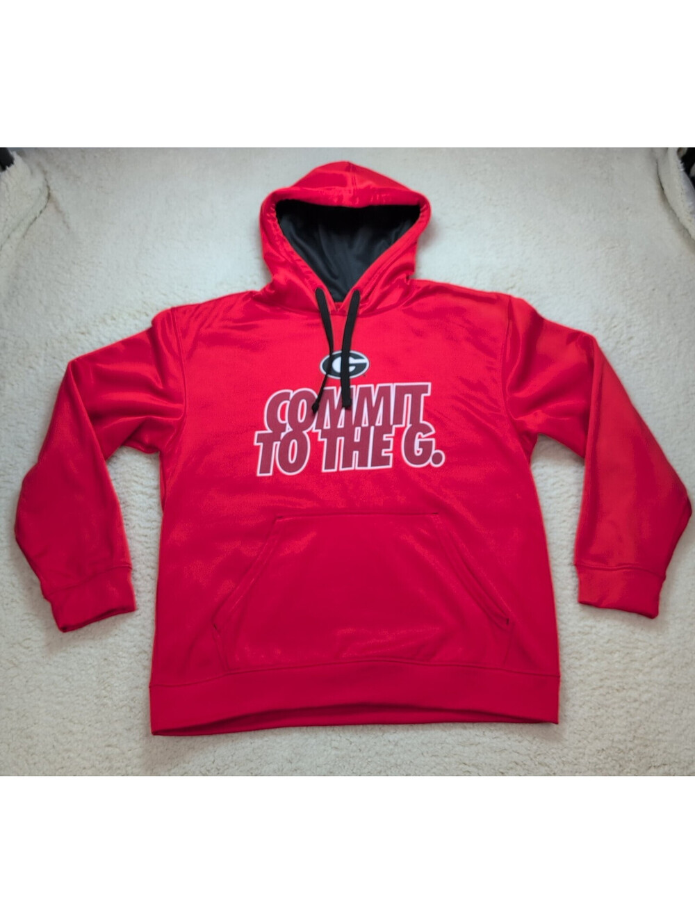 Georgia Bulldogs Hoodie Section 101 Majestic Men’s Large Red Commit to the G.